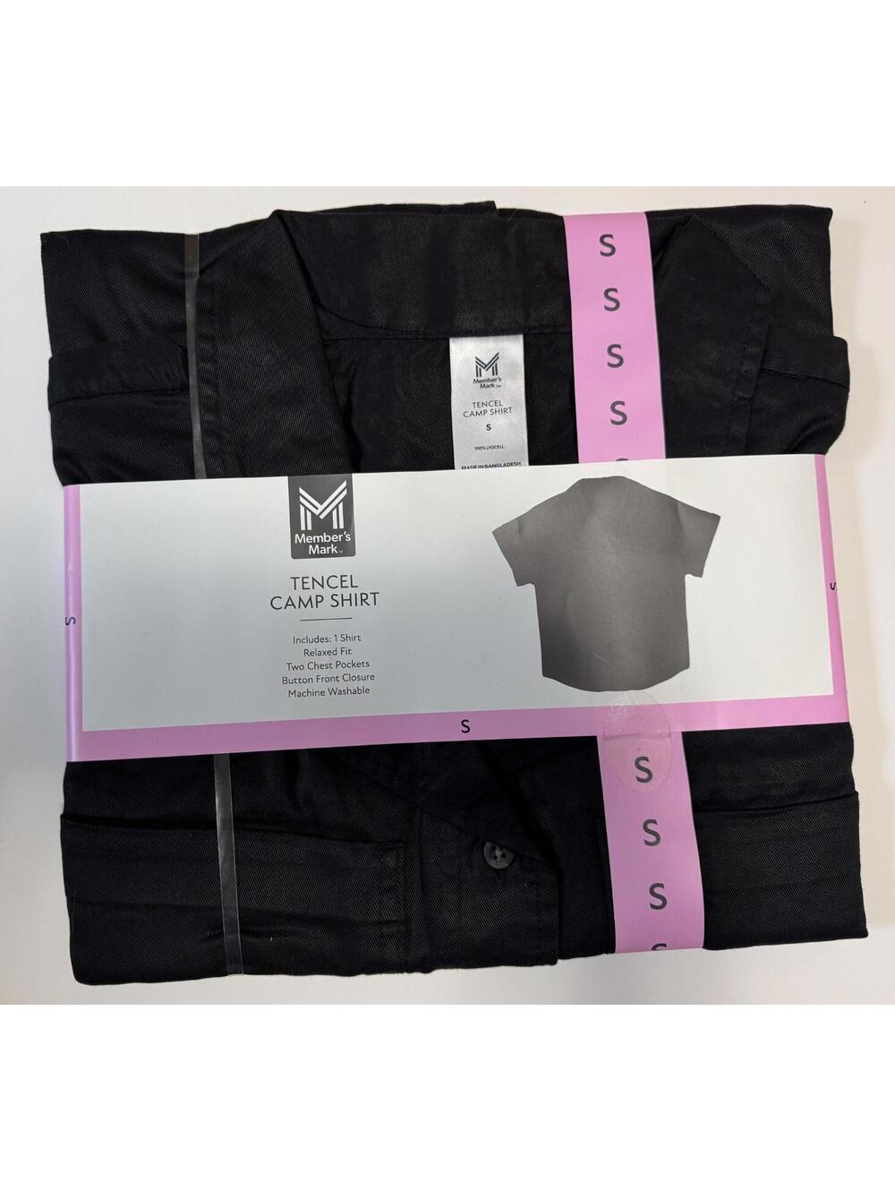 Member's Mark Black Tencel Camp Shirt Women's Size S NEW NWT